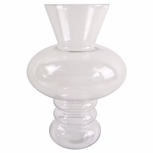 Leaf Bubble Clear Glass Vase in White, Height: 35 cm, Width: 27 cm, Depth: 27 cm