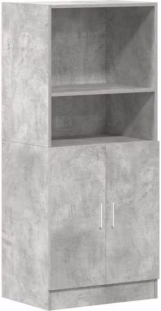 Berkfield Home Modern Kitchen Cabinet in Concrete Grey, W/D/H: 57 x 41.5 x 131.5 cm