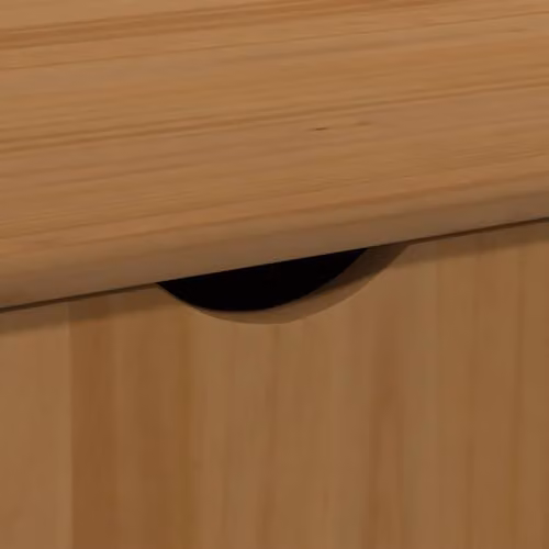 vidaXL Rolling Cabinet in Honey Brown, Solid Pine Wood, W/D/H: 100 x 39 x 65.5 cm – 4