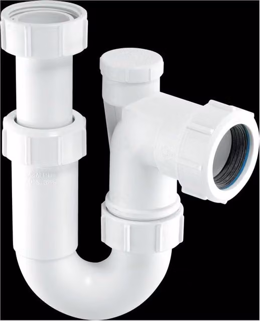 McAlpine 1.5-Inch White Plastic Horizontal Tubular Trap – 1