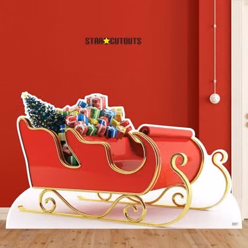 Star Cutouts SC4198 Santa’s Sleigh with Presents Large Red Christmas Cardboard Cutout for Festive Party Decorations and Holiday Displays – 2