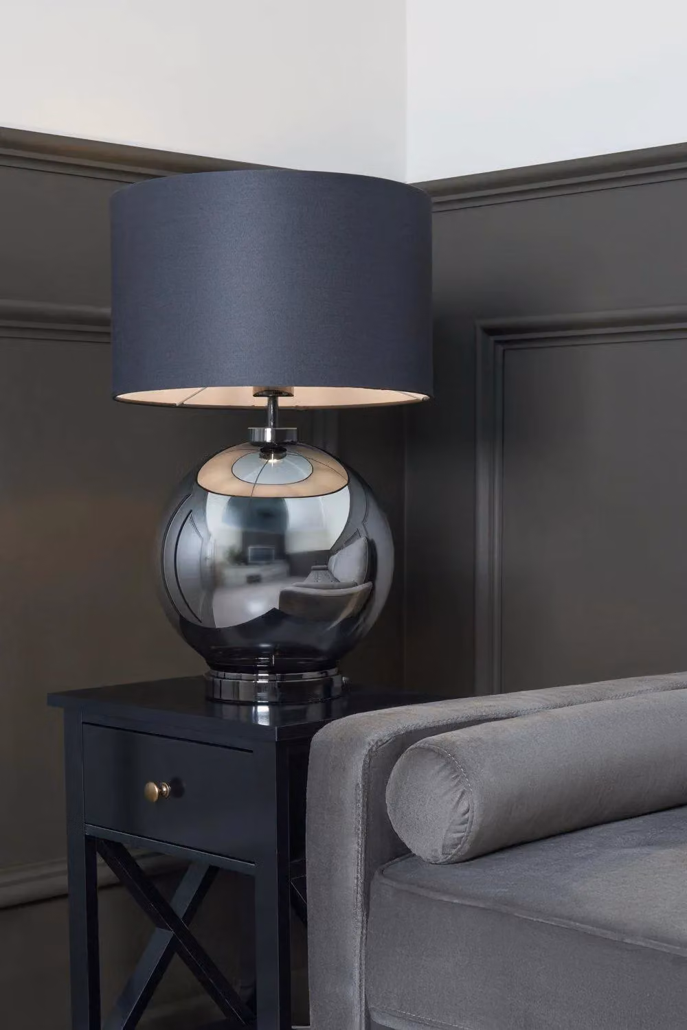 BHS Lighting Metro Modern Metal Table Lamp in Silver – 3