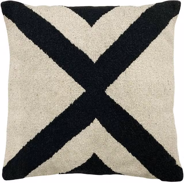Make It A Home Altai Monochrome Jacquard Square Cotton Cushion in White and Yellow
