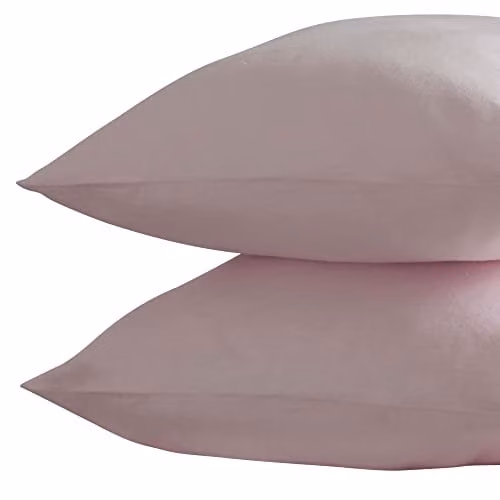 Belledorm Brushed Cotton Flannelette Housewife Pillowcase Pair in Pink