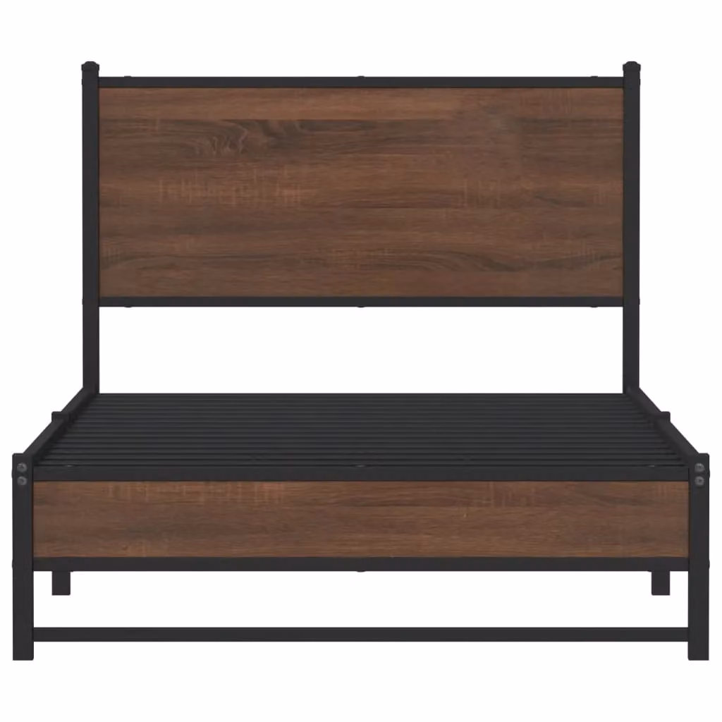 Berkfield Home Metal Bed Frame in Brown Oak, 100 x 200 cm – 4
