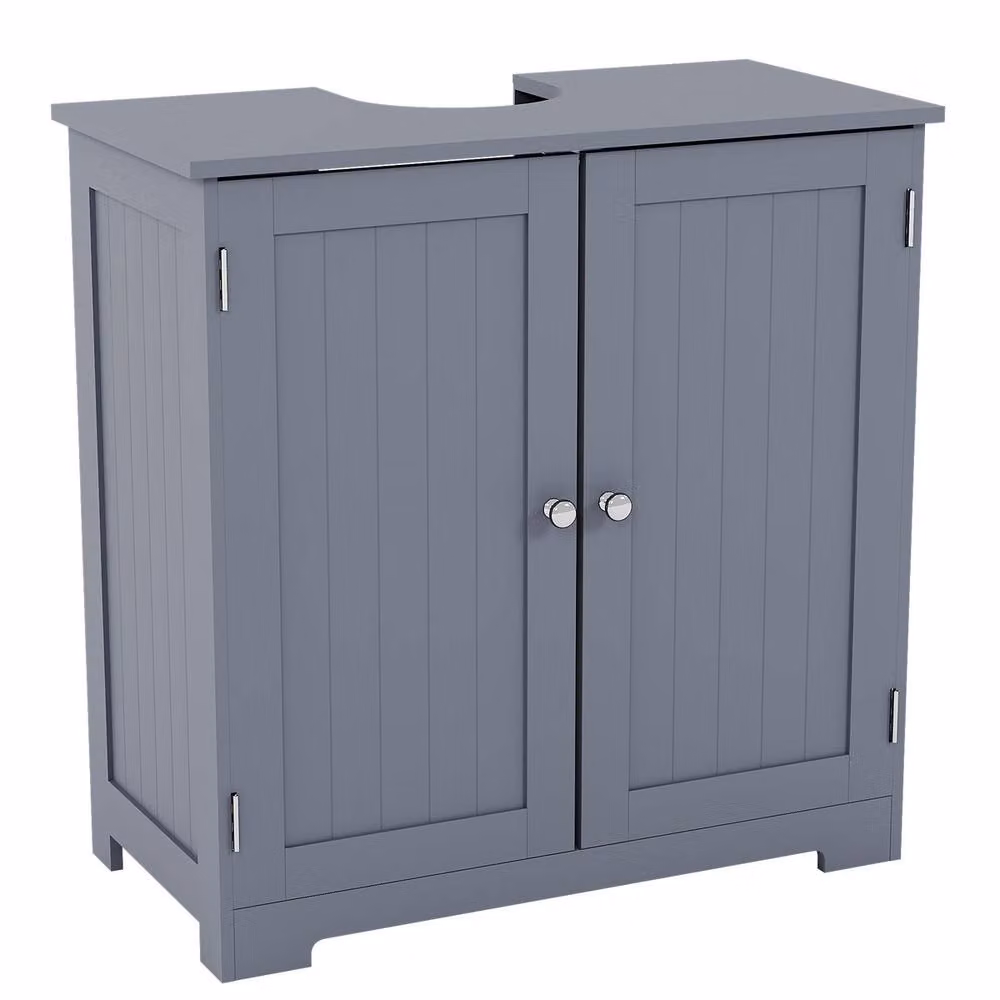 Home Discount Hayle 2 Door Under Sink Bathroom Cabinet in Grey – 2