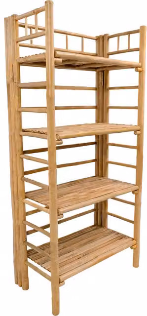 Nordlys 4-Tier Solid Bamboo Wood Shoe Rack in Brown