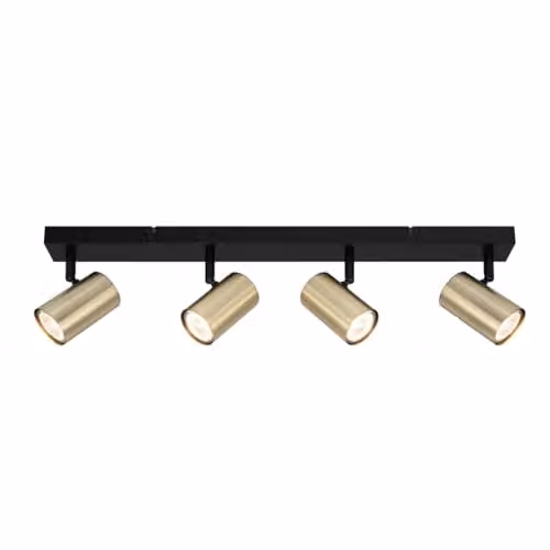 Cosylyte Grafton 4 Light Modern Suspended Spotlight in Brushed Brass and Matt Black, W: 60 cm, D: 15 cm, H: 15 cm, 4xGU10