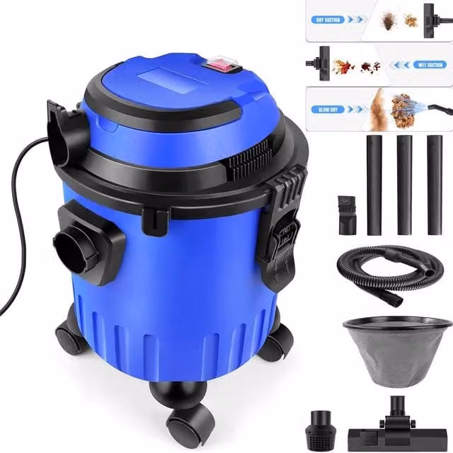 VOGREX 15L Wet and Dry Vacuum Cleaner in Blue with HEPA Filter for Car and Home Use – 1