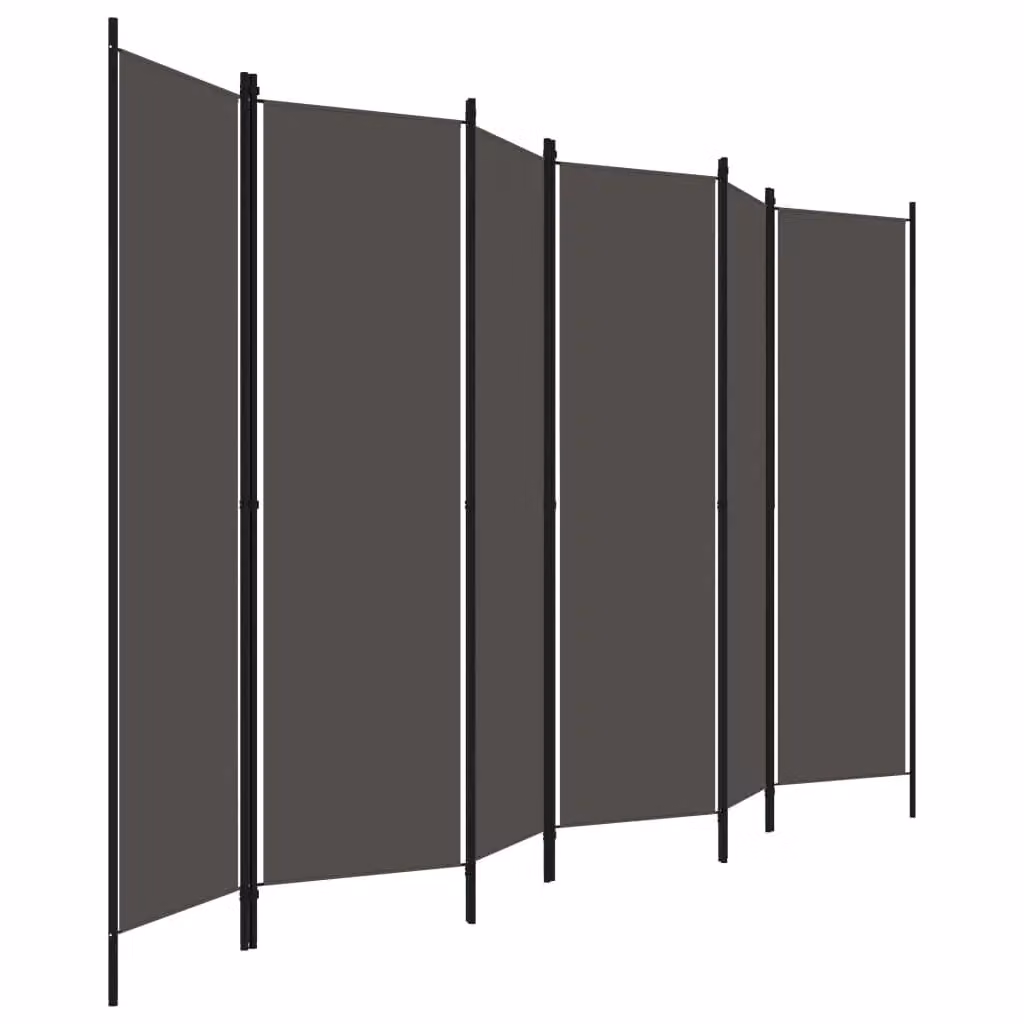 Berkfield Home 6-Panel Metal Room Divider in Anthracite and Black, W/H: 300 x 180 cm – 3