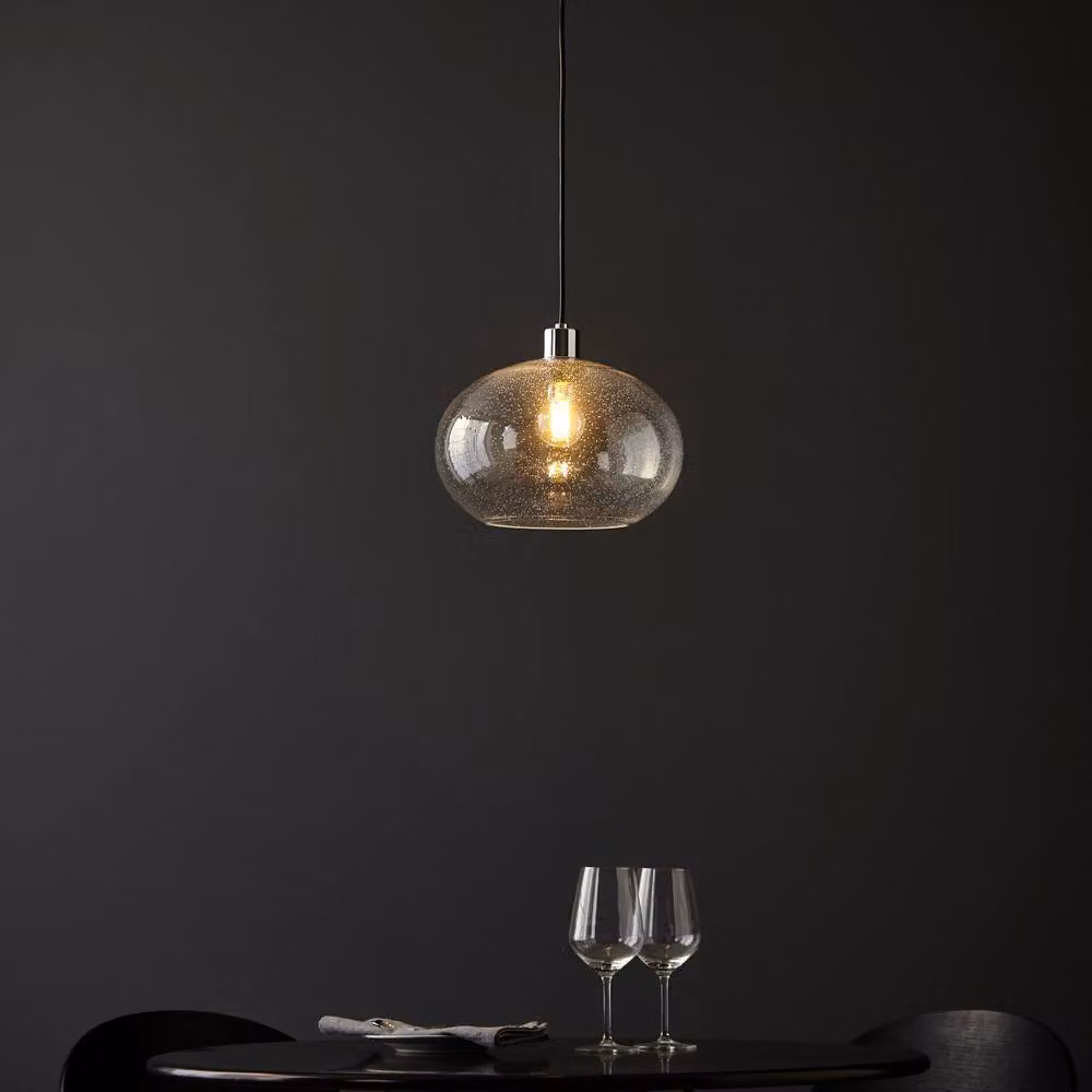 First Choice Lighting Candra Chrome and Transparent Glass Suspended Pendant Light – 2