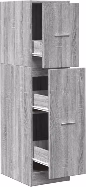 Berkfield Home Apothecary Cabinet in Grey Sonoma, W/D/H: 30 x 41 x 118 cm – 1