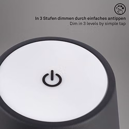 Briloner Rechargeable LED Table Lamp in Black and Wood, Dimmable and Height Adjustable with Touch Control – 4