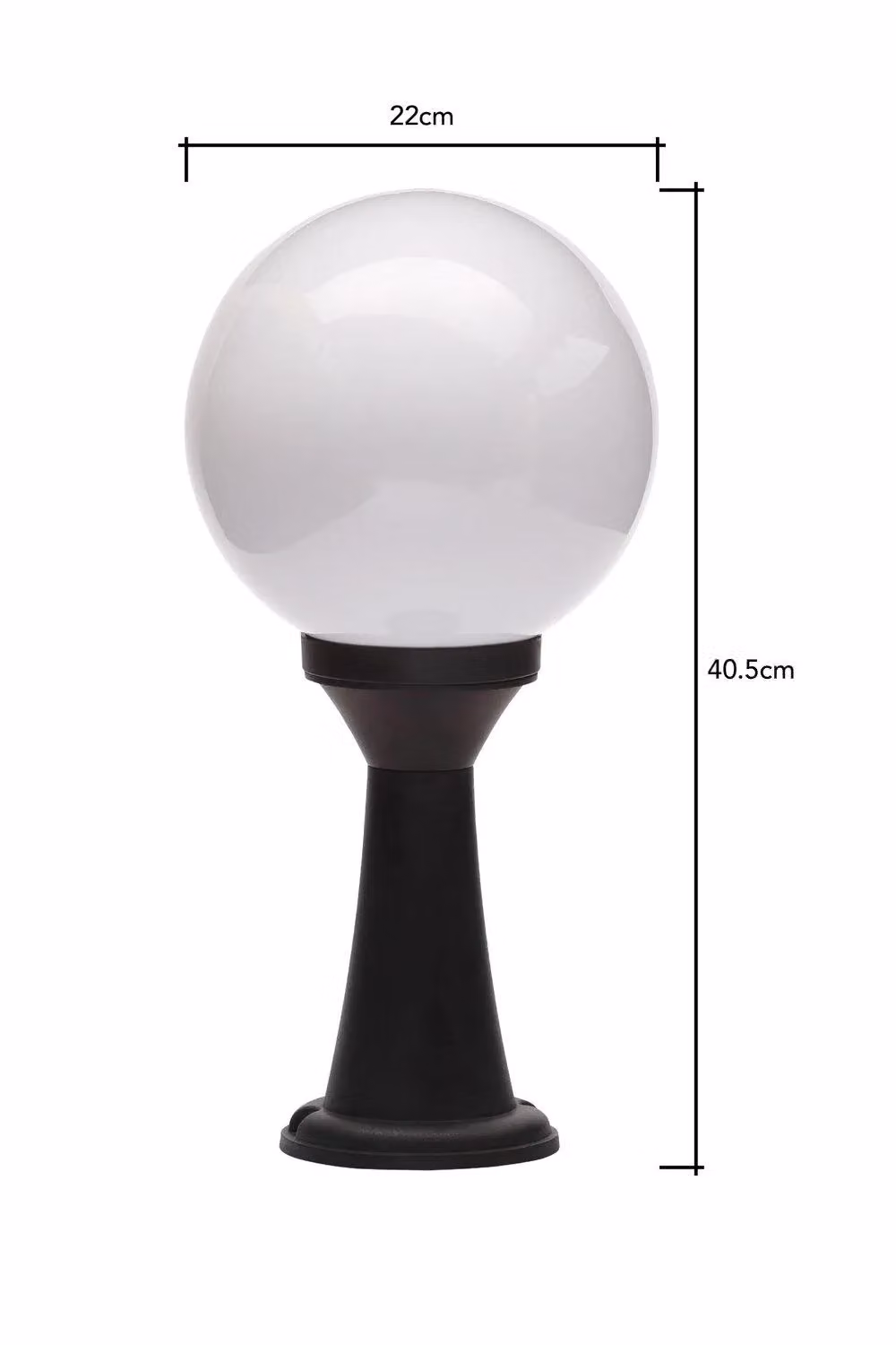 BHS Lighting Westray Modern Black Outdoor Pedestal Floor Light with Glass Sphere – 3