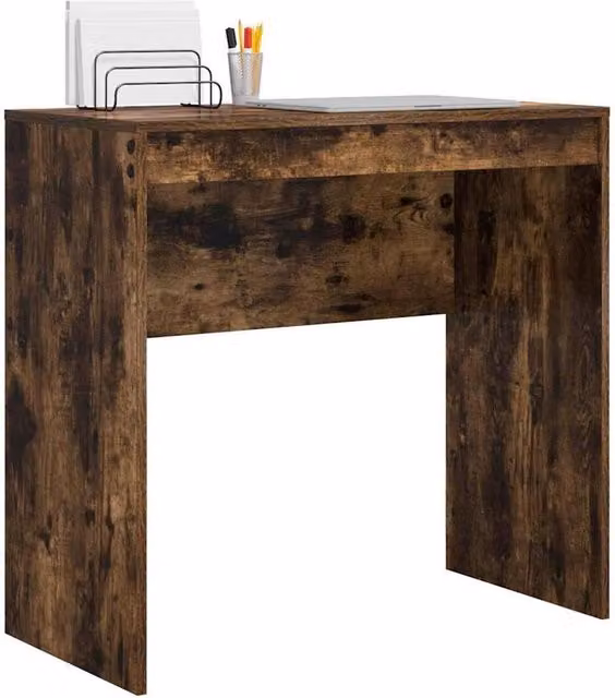 Berkfield Home Compact Writing Desk in Smoked Oak Brown, W/D/H: 80 x 50 x 76 cm