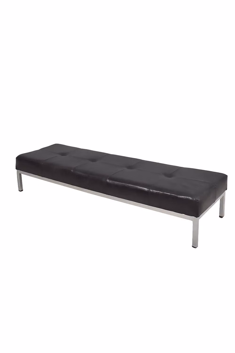 FWStyle Genuine Black Leather Hand Stitched Indoor Bench – 3