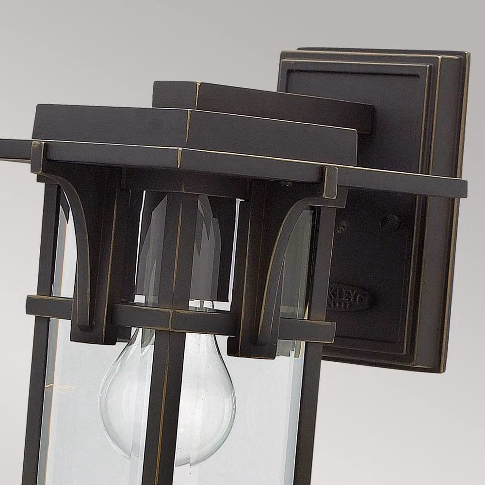 Netlighting Manhattan Small Outdoor Wall Lantern Light in Oil Rubbed Bronze and Brown, IP44, E27 – 2