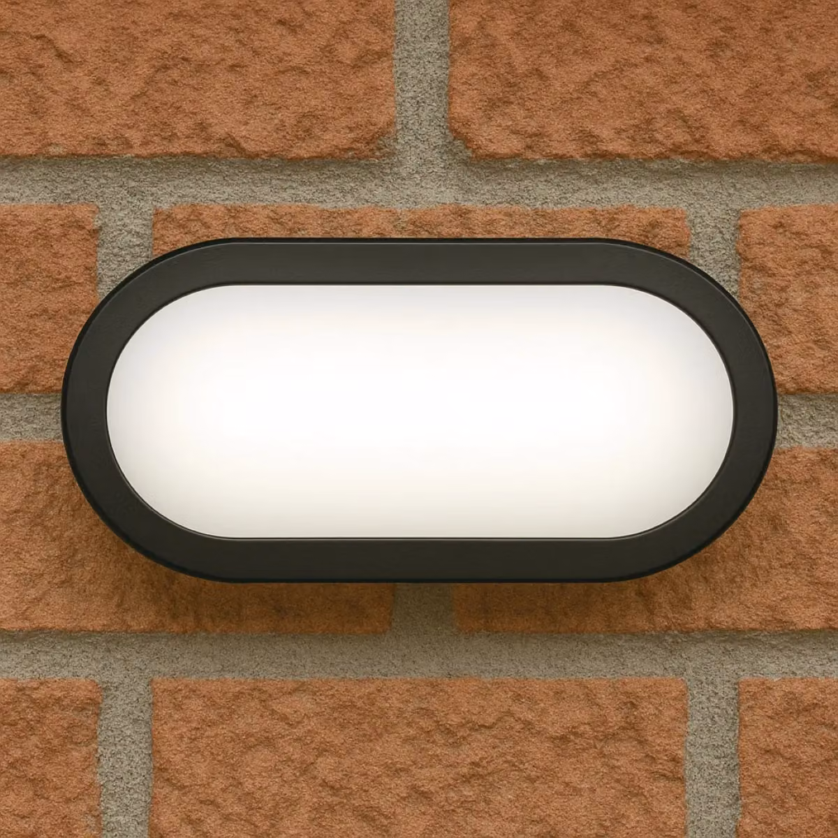 CGC Lighting Sonny Black Opal Oval LED Outdoor Wall Light Bulkhead 12W Black – 5