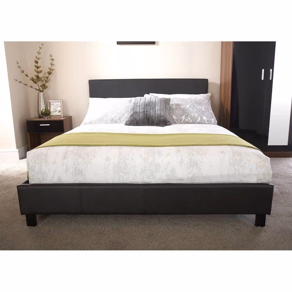 FORGEVIO King Size Upholstered Faux Leather Bed in Black, W/D/H: 180 x 200 cm – 2