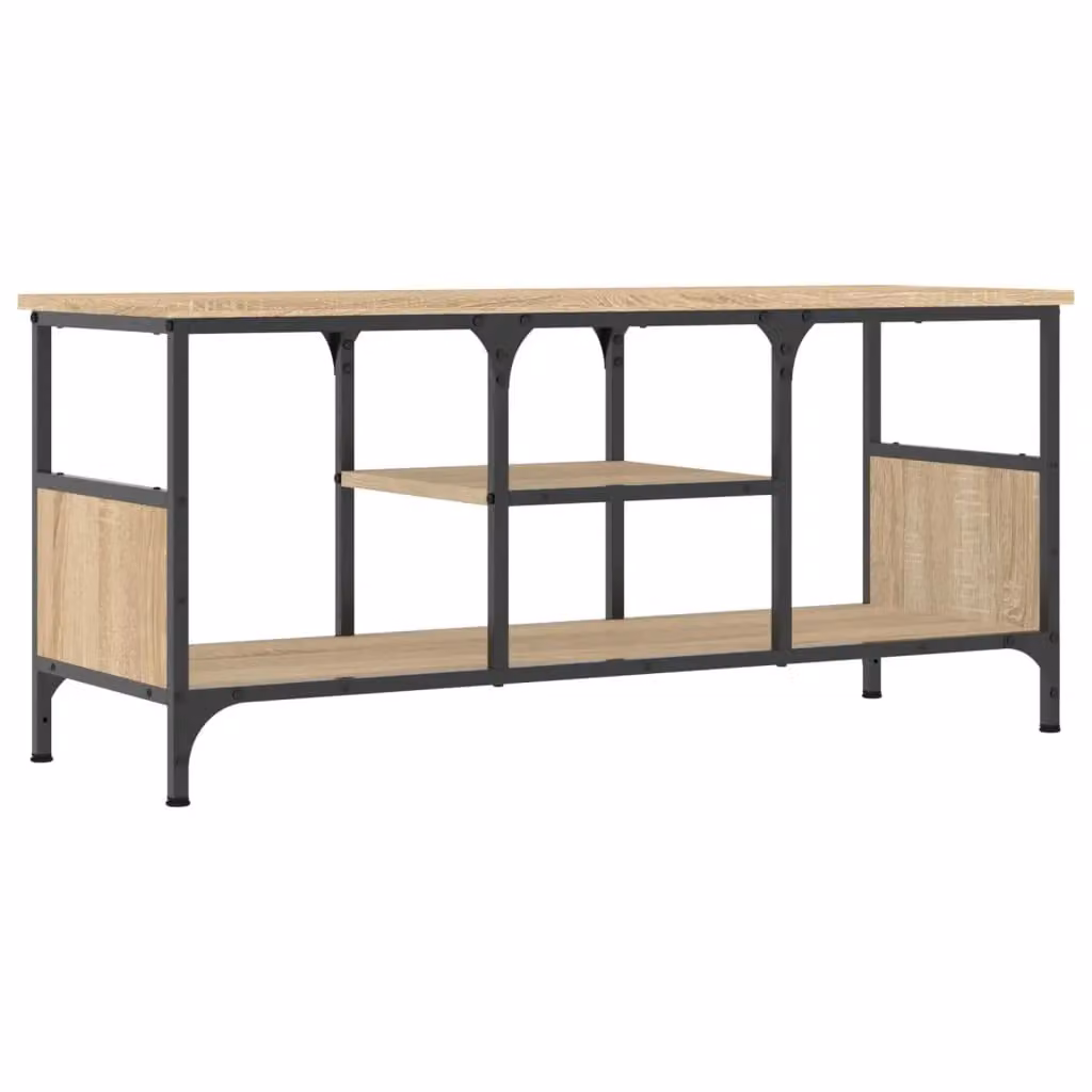 Berkfield Home Industrial TV Cabinet in Sonoma Oak and Brown, W/D/H: 100 x 35 x 45 cm – 2