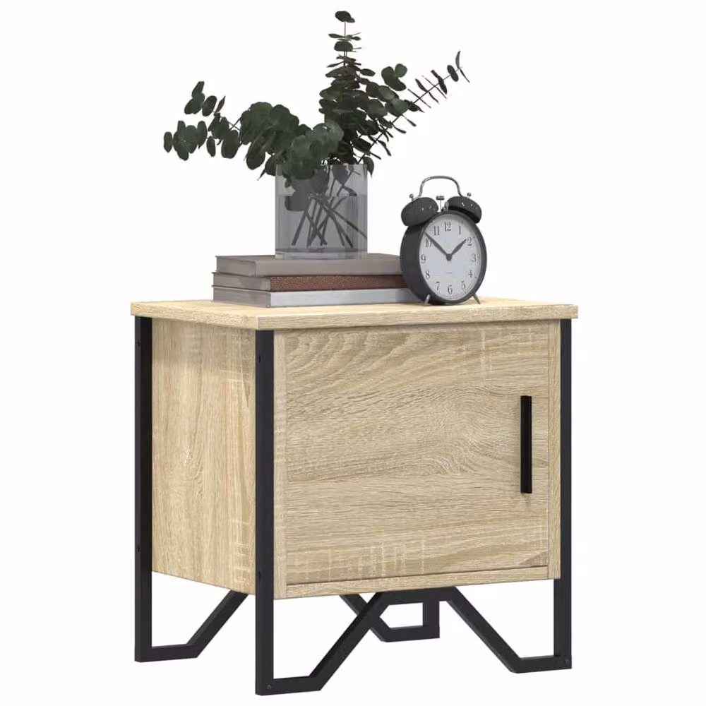 Berkfield Home Set of 2 Sonoma Oak Bedside Cabinets in Light Tan, W/D/H: 40 x 30 x 40 cm – 3