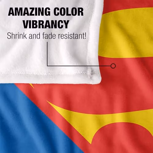 LOGOVISION Superman 1993 Shield Super Soft Silky Touch Fleece Throw Blanket, Multicolour, W/D/H: 127.0 x 152.4 x 152.4 cm – 3