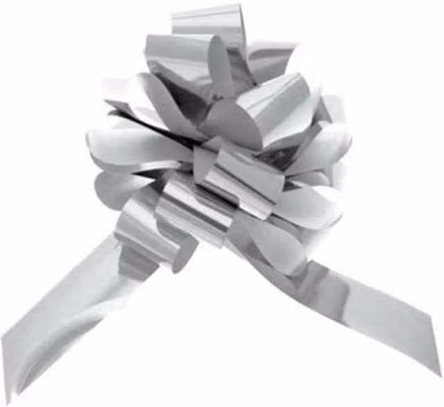 KDMD Silver Metallic Pull Bow 31mm Party Decoration – 1