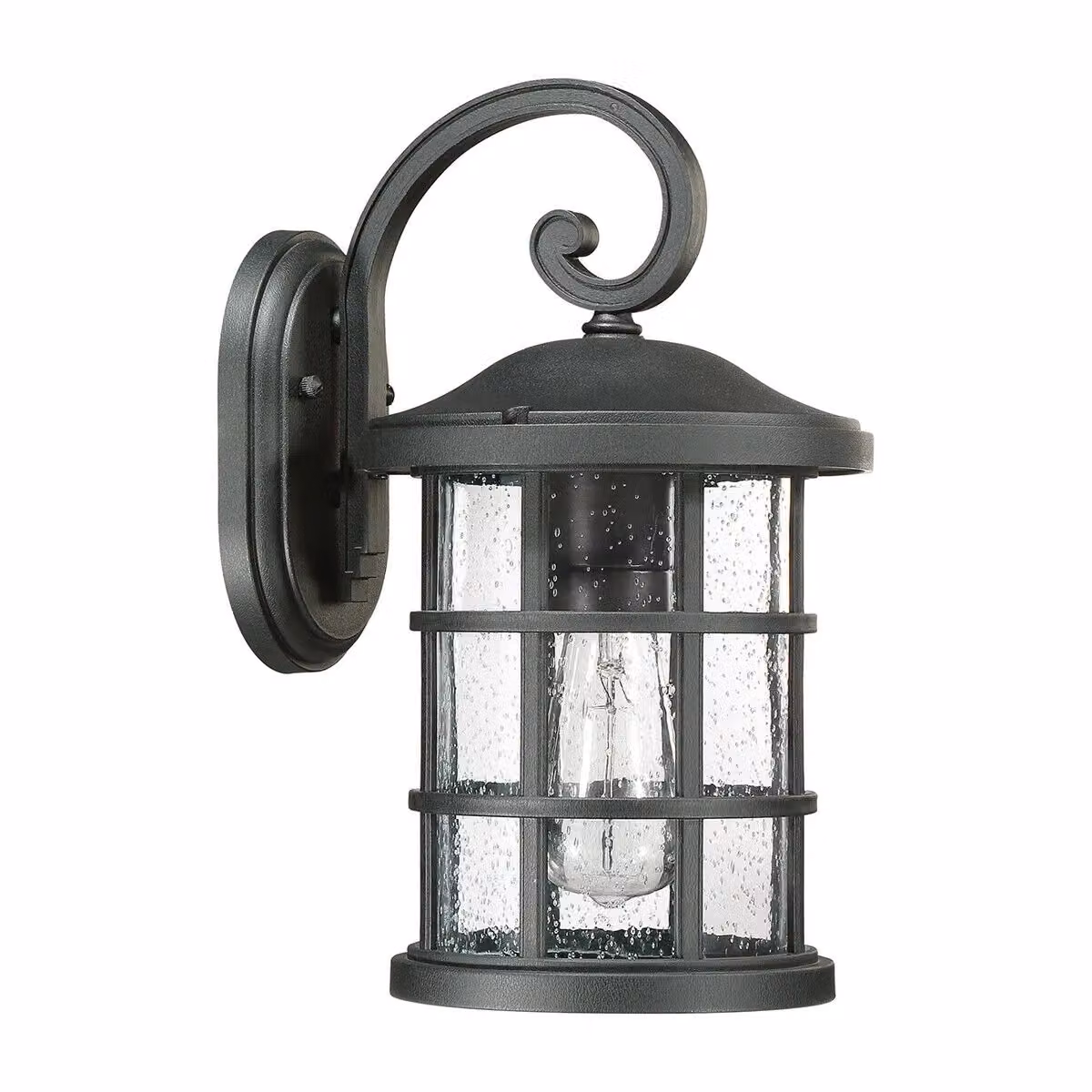 Loops Black Outdoor IP44 Wall Lantern with Transparent Glass and E27 LED Bulb Compatibility – 2