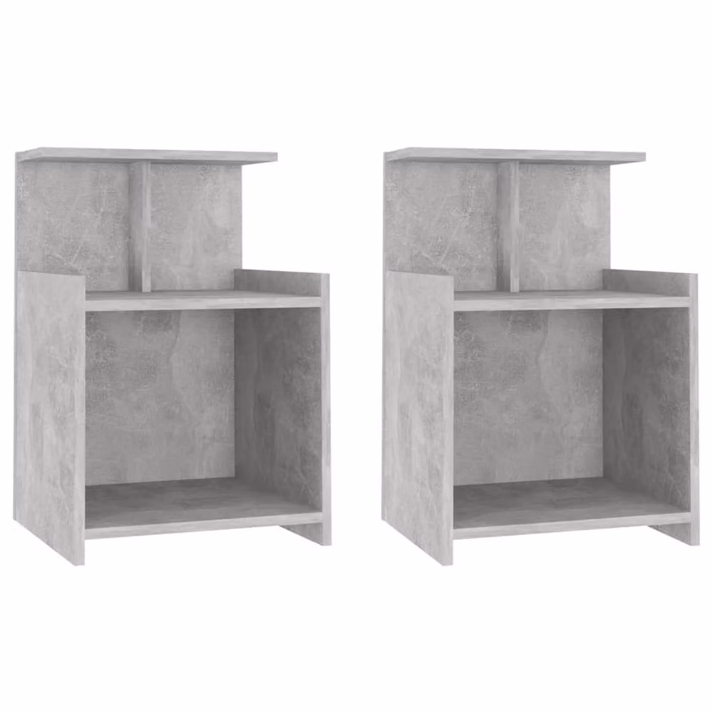 Berkfield Home Durable Bedside Cabinets, 2 Piece Set, Concrete Grey, W/D/H: 40 x 35 x 60 cm – 2