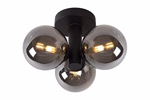 Lucide Trudy Dimmable Modern Bathroom Flush Ceiling Light in Black, Diameter: 28 cm – 1