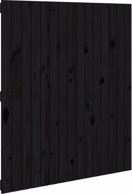 Berkfield Home Black Rustic Solid Wood Pine Wall Mounted Headboard W/D/H: 95.5 x 3 x 110 cm – 1