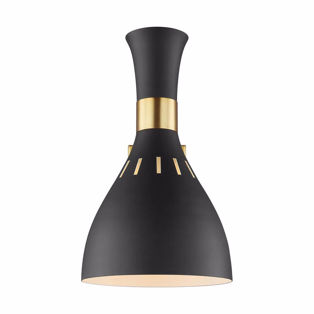 Loops Wall Light Sconce in Midnight Black and Burnished Brass with E27 60W LED Bulb Compatibility – 2