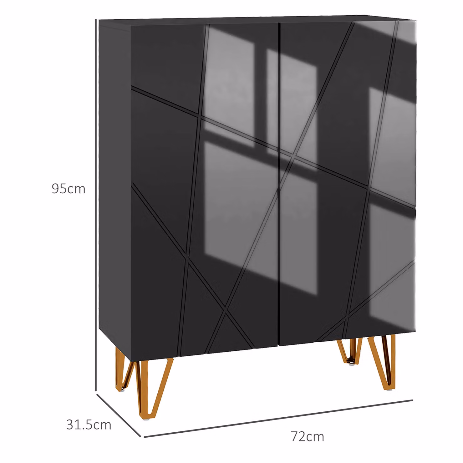 HOMCOM Slim Black Shoe Storage Cabinet with Soft-Close Hinged Doors and Internal Shelves – 3