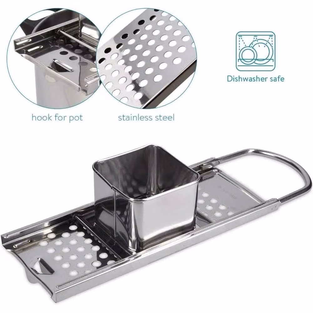 FLAVORA Flat Spaetzle Noodle Dumpling Press Maker in Metallic Silver – 4