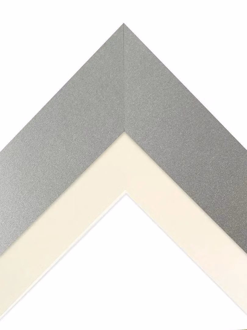 Frames & Mirrors 4U Metro Light Grey Rectangular Single Picture Frame with Ivory Mount for 24 x 18 Inch Images – 2