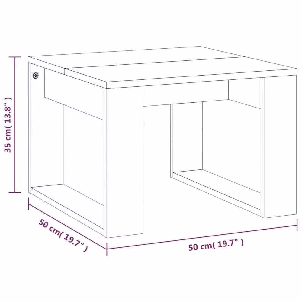 FORGEVIO Modern Grey Side Table, W/D/H: 50 x 50 x 35 cm – 2