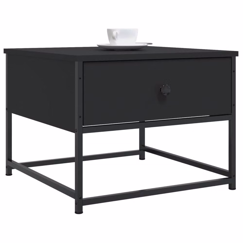 Berkfield Home Modern Black Square Coffee Table, W/D/H: 51 x 51 x 40 cm – 3