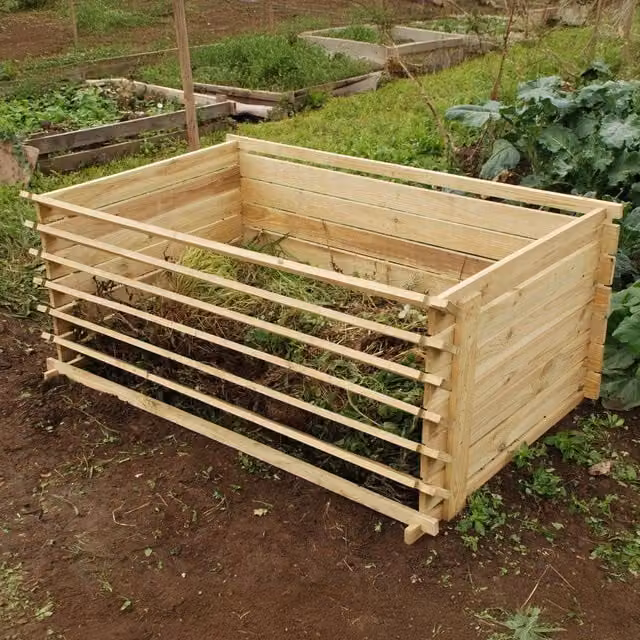 Primrose Outdoor Extra Large Easy Load Wooden Compost Bin in Beige – 1