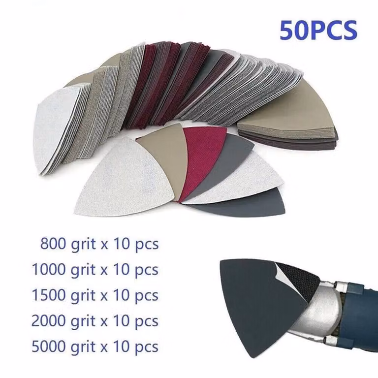 SPETLEK Wet & Dry Triangle Sandpaper Multitool for Wood, Paint and Metal, Silicon Carbide, Multicolour