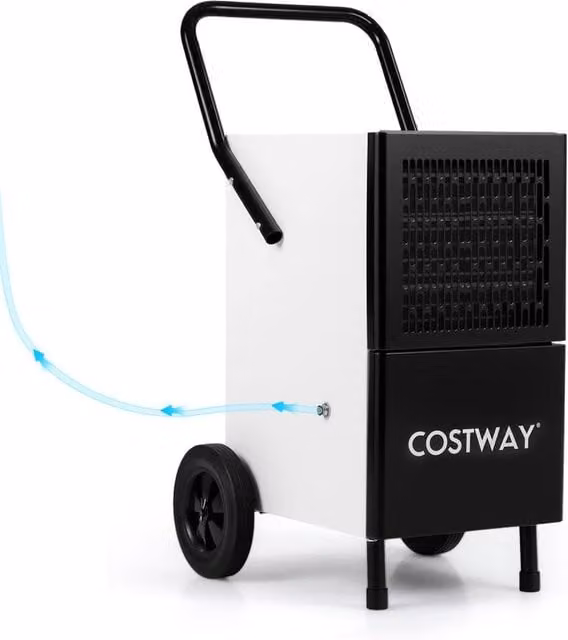 Costway Commercial Industrial Dehumidifier with Continuous Drain Hose, Black, 80L/Day – 1