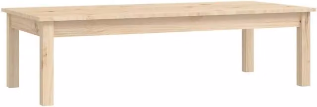 Berkfield Home Rustic Solid Pine Coffee Table in Beige, W: 110 cm, D: 50 cm, H: 30 cm