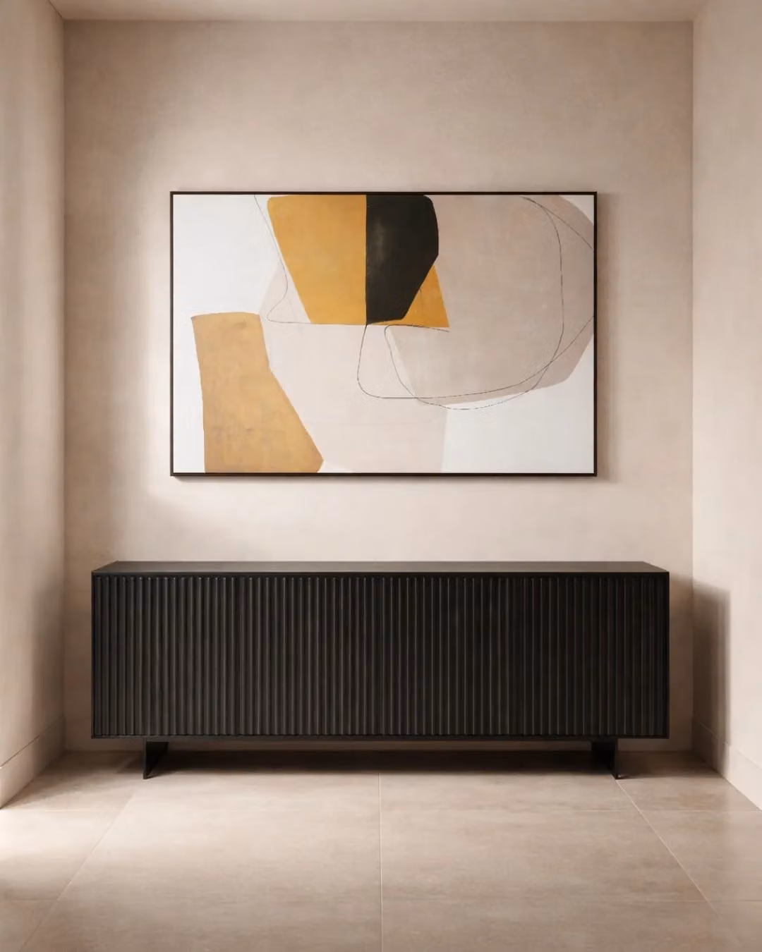 Tommy Franks Tuscan Abstract Canvas Wall Art in Black and White, W: 120 cm, H: 80 cm