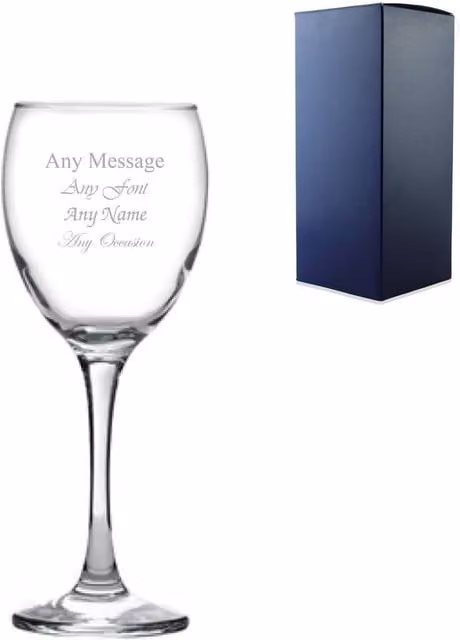 Uniqueful Personalised Classic Red Wine Glass, 340ml, Clear