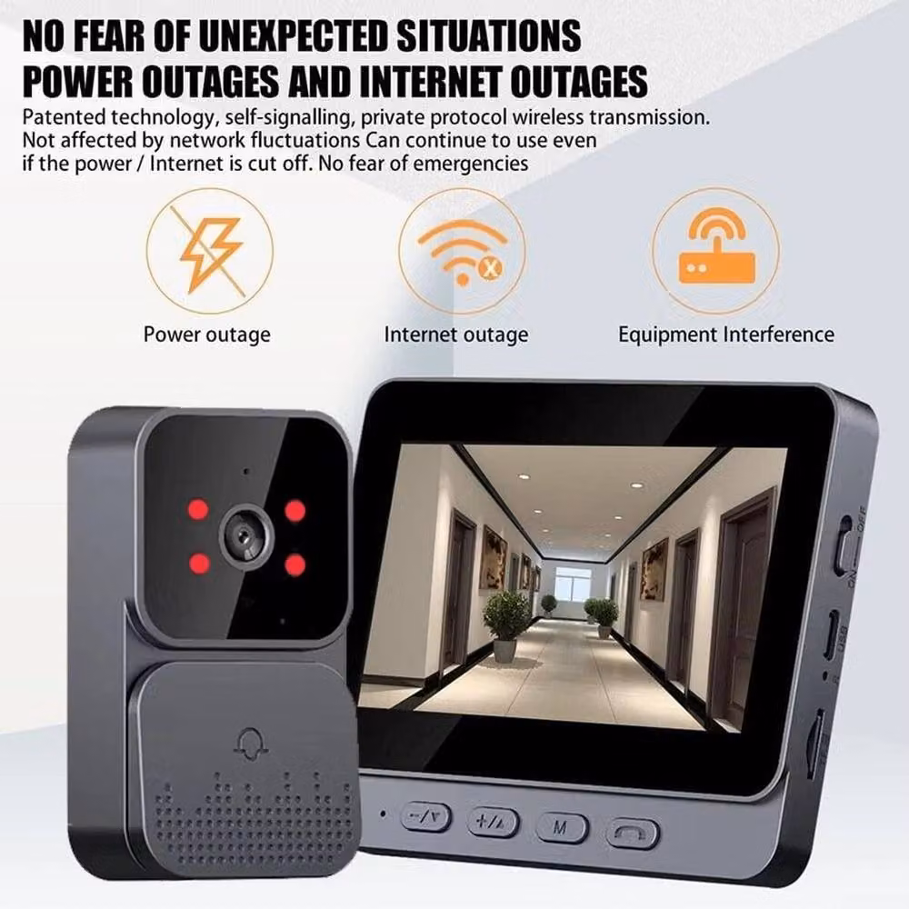 FLAVORA Wireless HD WiFi Video Doorbell Camera in Grey – 3