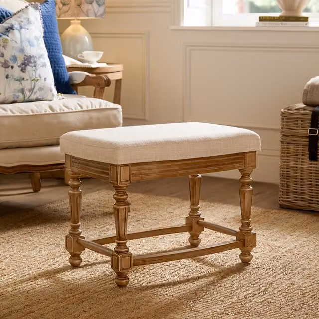 Voyage Maison Eloise Wooden Footstool in Beige