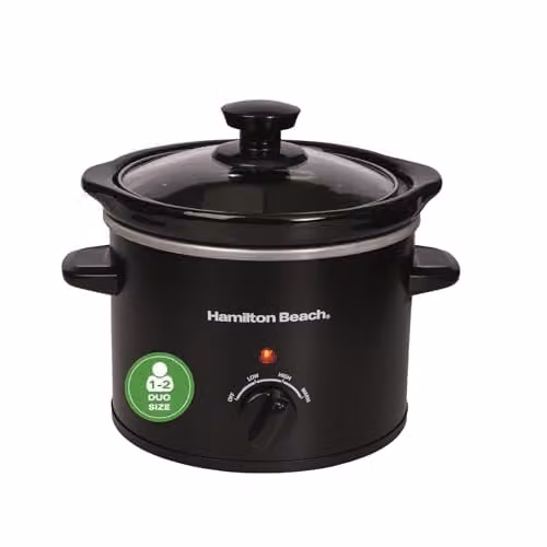 Hamilton Beach Mighty Mini Slow Cooker, 1.8L, Black, HBSC020B