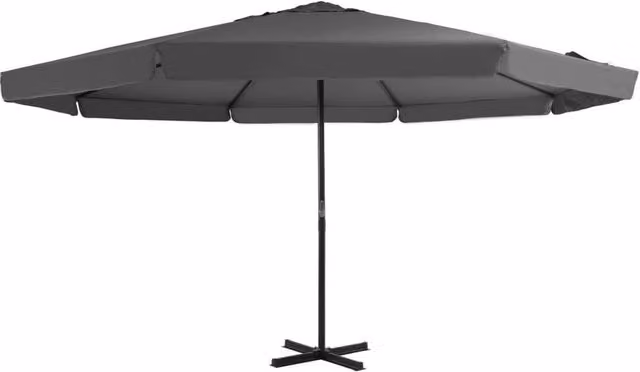 Berkfield Home Outdoor Parasol with Aluminium Pole, 500 cm, Anthracite and Black