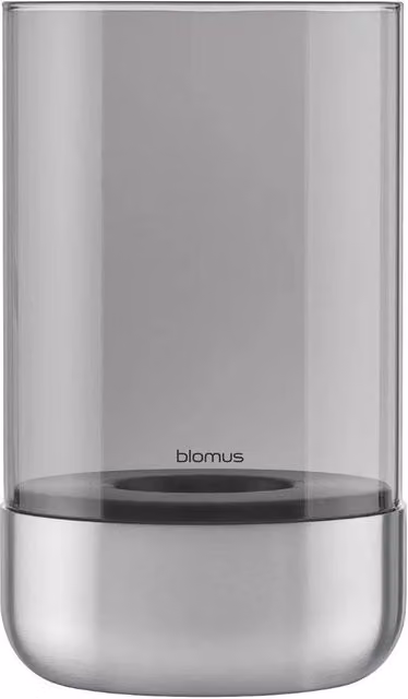 Blomus Calma Lantern M in Matt Stainless Steel and Smoke Glass, Silver – 1