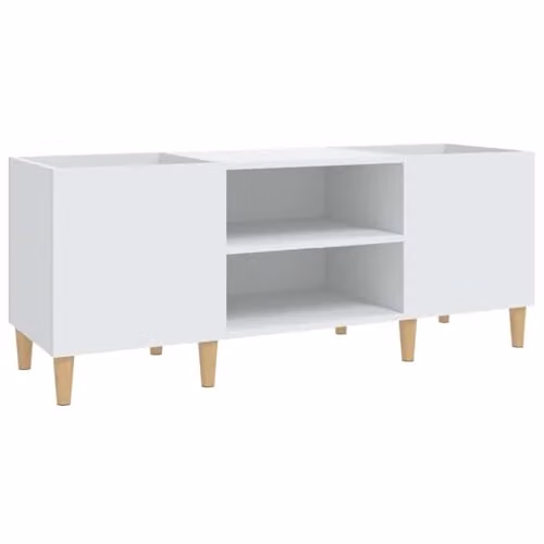 vidaXL Record Cabinet in White MDF, W/D/H: 121 x 38 x 48 cm