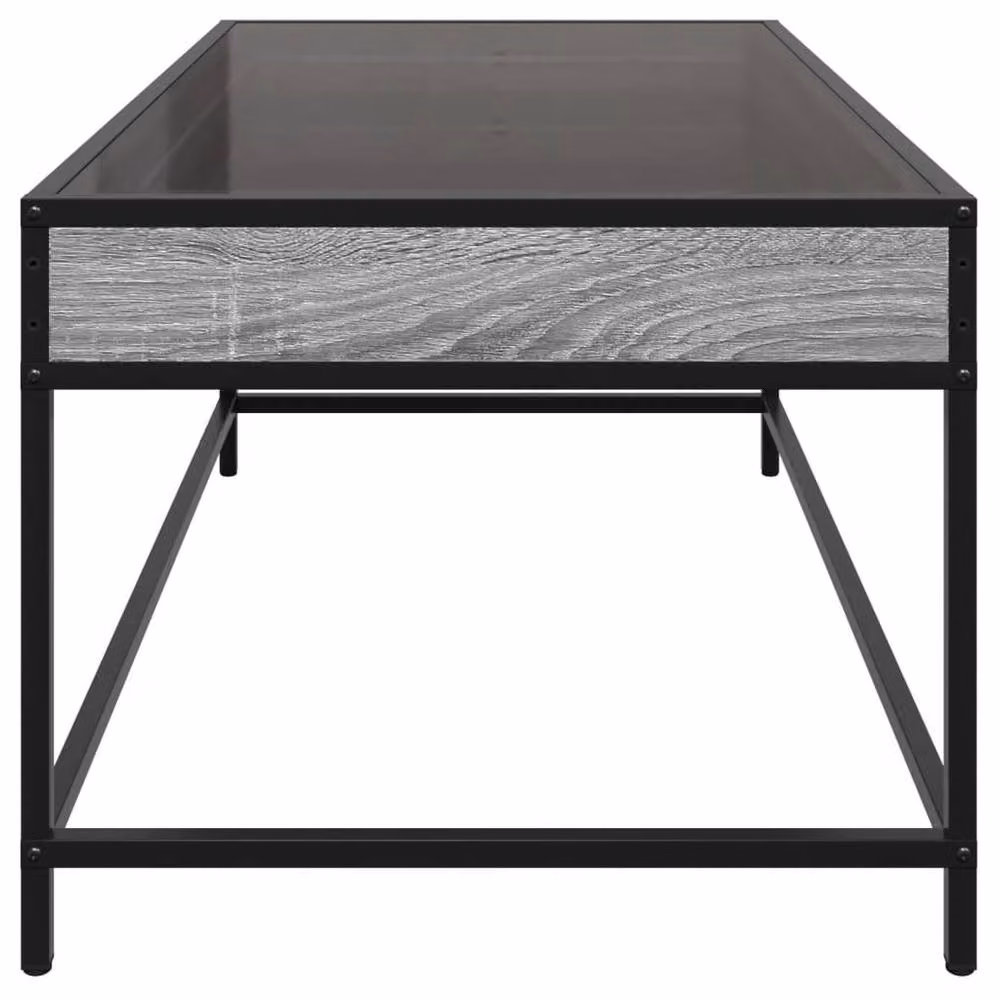 Berkfield Home Infinity LED Decorative Coffee Table in Grey Sonoma, W: 90 cm, D: 50 cm, H: 41 cm – 4